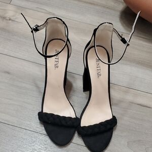 JustFab Black Ankle Strap Heels